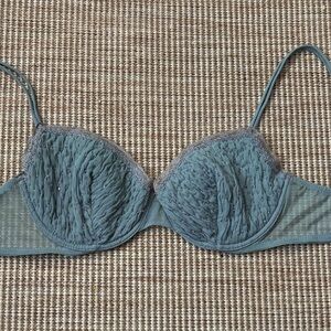 La Perla Textured Lace Bra in Teal